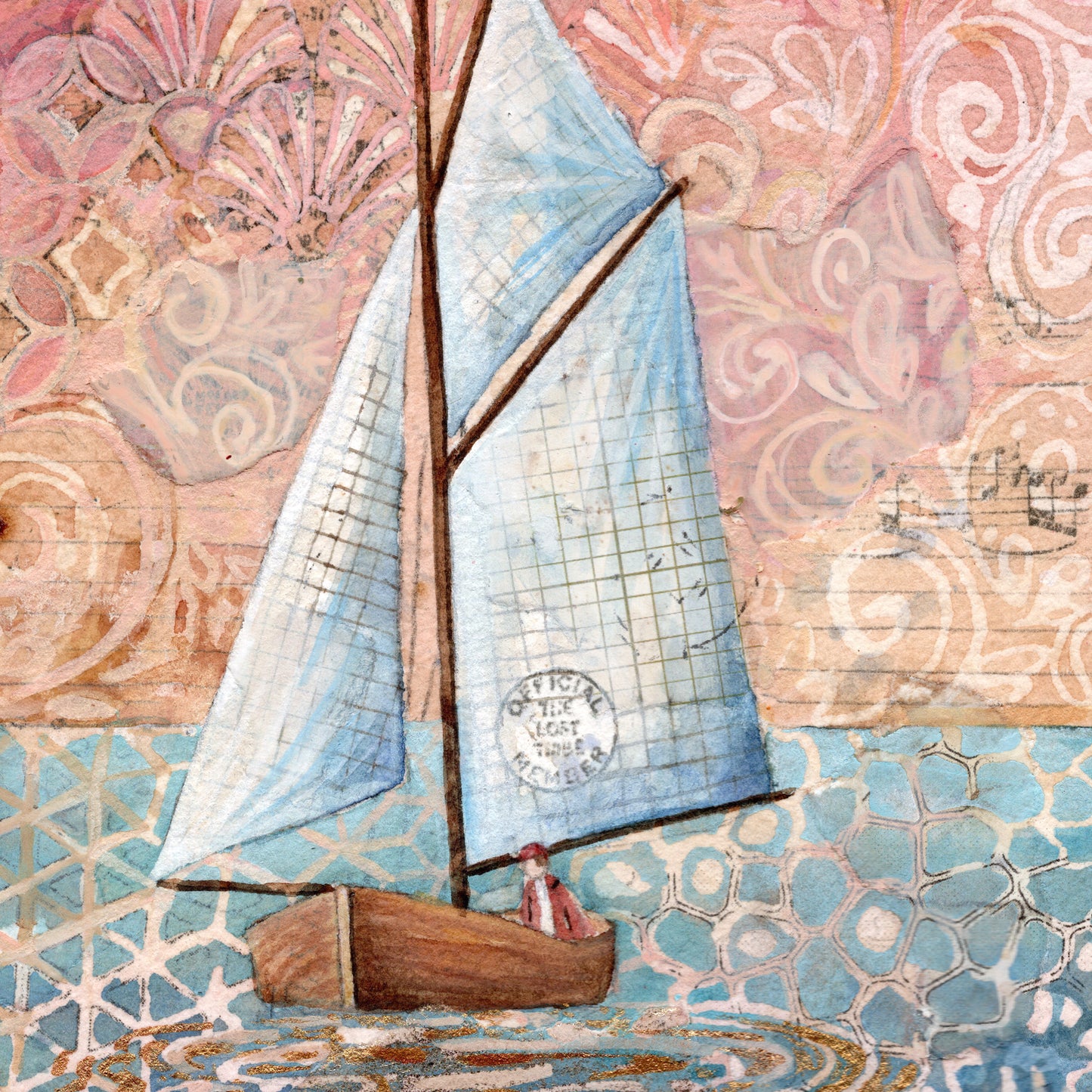 "Pink Sails" original art