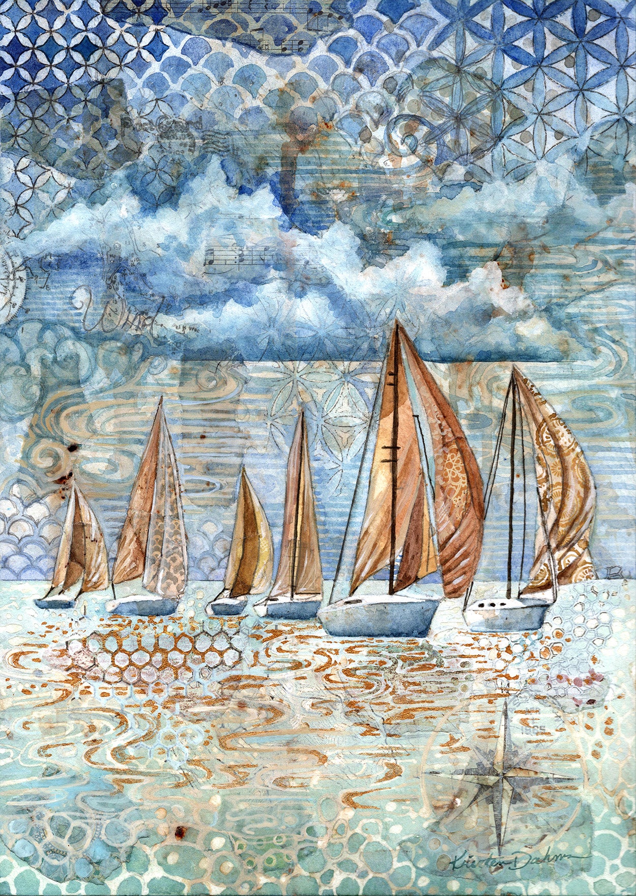 "Sailing for the Day" original art