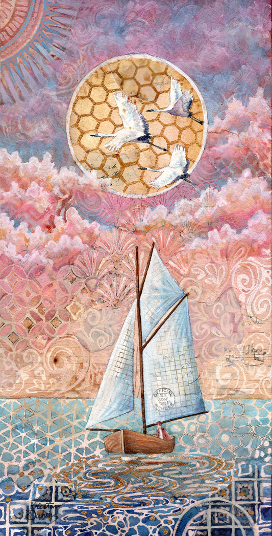 "Pink Sails" original art