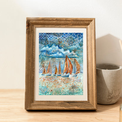 "Sailing for the Day" original art